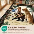 thumbnail image 4 of Design&I 9'x12' Washable Area Rug Cabin Wildlife Sunset Border Woodland Bathroom Medieval Print for Master Suite, Under Bed, Sleek Flatweave Pet Friendly, 4 of 7