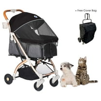 HPZ Rover Lite Travel Dog, Cat & Pet Stroller, Black