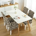 thumbnail image 3 of Dining Chair Covers Leopard Pattern Set of 4 Cute Animal Print Washable Polyester Stretch Slipcovers Removable Seat Protector for Romantic Home Decor, 3 of 7