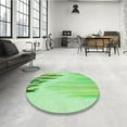 thumbnail image 4 of Ahgly Company Machine Washable Indoor Round Transitional Jade Green Area Rugs, 6' Round, 4 of 7
