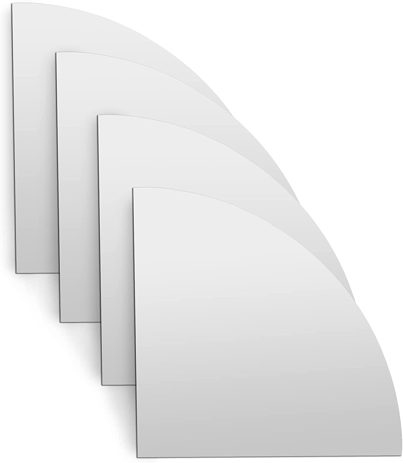 Americanflat Adhesive Mirror Tiles - Four Quarters Circular Design - Peel and Stick Mirrors for Wall. Frameless Round Mirrors for Bedroom and Living Room Decor (4pcs Set)