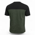 thumbnail image 6 of Mens Button Crewneck T-Shirts Short Sleeve Shirts for Men with Pocket Vintage Color Block Pullover Tees Tops 4th of July, 6 of 8