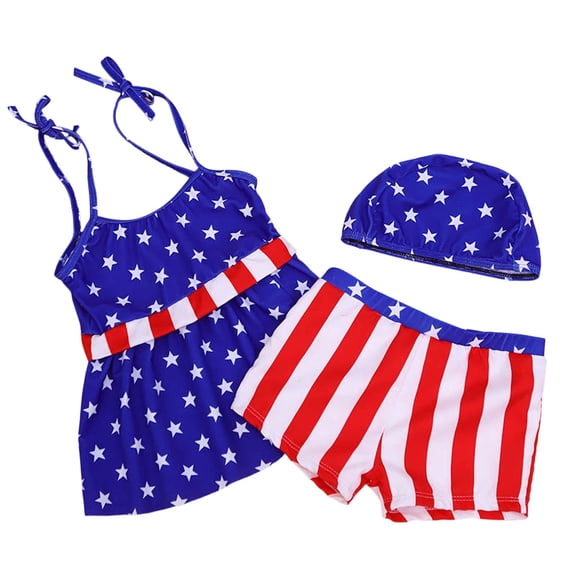 MEZZALL Summer Girls Two Piece Swimsuits Swim Tops With Shorts With Ruffle Skirt And Adjustable Straps Cute Tankini For Kids Beach Pool Beach Vacation Beachwear
