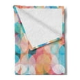 thumbnail image 2 of Geometric Soft Flannel Fleece Throw Blanket, Soft Toned Hazy Overlap Circles Mosaic Birthday Party Pastel Design, Cozy Plush for Indoor and Outdoor Use, 70" x 90", Peach Coral Blue, by Ambesonne, 2 of 5