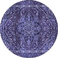 thumbnail image 1 of Ahgly Company Machine Washable Indoor Round Persian Blue Traditional Area Rugs, 3' Round, 1 of 4