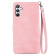 thumbnail image 6 of Wallet Case For Samsung Galaxy S24 Plus,Decase Elegant Style Embossed Flower Pattern PU Leather Premium Designed Phone Covers Flip Strap Zipper Card Holder Case with Wristband Strap,Pink, 6 of 6