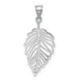 thumbnail image 3 of 14k White Gold Openwork Leaf Pendant Charm, Polished Botanical Jewelry for Women, 3 of 6