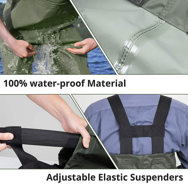 Chest Waders, Fishing Waders for Men & Women with Insulated Boots and  Wading Belt, Two-ply Waterproof Nylon/PVC Bootfoot Wader (Size9-13) 