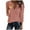 Pink, variant on Turilly Women's Casual Tops Solid Color V-Neck Long Sleeved Regular Sleeve Top