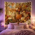 thumbnail image 2 of Cottagecore Tea Table With Pumpkins and Floral Basket, Cozy Vintage Style for Cottagecore Fans, Wall Decor, Housewarming Gift, Tapestry Wall Hanging for Bedroom and Living Room, 2 of 7