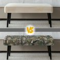 thumbnail image 6 of Psesaysky Grey Hunting Camo Print Rectangle Bench Cover, Stretch Washable Long Dining Bench Slipcover with Elastic Edge Removable Seat Cushion Protector for Bedroom, Living Room, 6 of 7