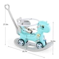 thumbnail image 5 of Rocking Horse for Kids, Balance Riding Horse with 4 Wheels, Toddler Ride on Toy with Push Handle for Boys & Girls, Ages 12 Months to 3 Years, Blue, 5 of 7