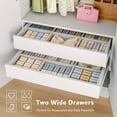 thumbnail image 5 of 4 Door Armoire Wardrobe Closet with 2 Drawers,Adjustable Shelves & Hanging Rods,63" W Wood Clothes Cabinet Organizer for Bedroom,White, 5 of 8