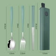 thumbnail image 6 of dianhelloya Portable Stainless Steel Tableware Set with Mirror-Polished Finish - Compact Camping, Office, Travel Utensils Kit, 6 of 8