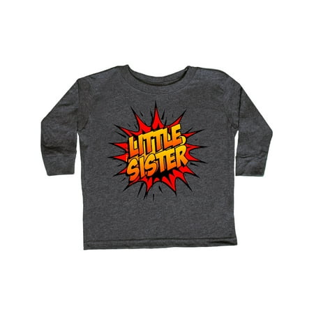 

Inktastic Little Sister Super Hero Gift Toddler Toddler Girl Long Sleeve T-Shirt