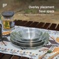 thumbnail image 4 of 4 unids/set plato de cena de acero inoxidable al aire libre barbacoa plato de Picnic cuenco Likrtyny Deportes al aire libre Salida diaria Juego de fiesta, 4 of 9