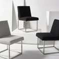 thumbnail image 3 of SAFAVIEH Couture Jenette Modern Linen Solid Dining Chair, Grey/Silver, 3 of 9