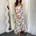 thumbnail image 2 of Bibifish Womens Dress Graphic Strapless Tube Dress Backless Bodycon Floor Length Maxi Dress Flowy Casual Party Wear Dress For Ladies, 2 of 6