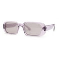 thumbnail image 2 of Womens Translucent Mod Oval Retro Narrow Rectangle Plastic Sunglasses Purple, 2 of 4