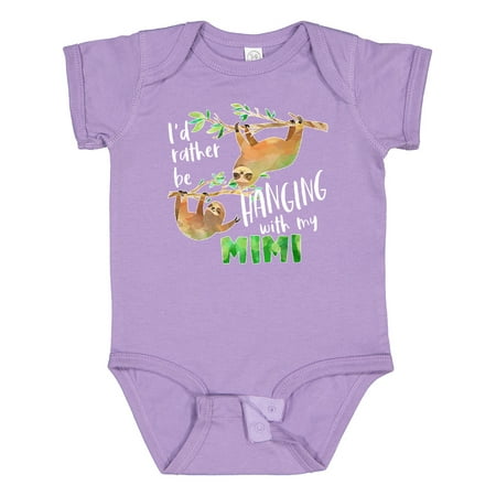 

Inktastic Id Rather Be Hanging with My Mimi- Cute Sloths Gift Baby Boy or Baby Girl Bodysuit