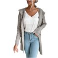 thumbnail image 2 of SDJMa Women's Fashion Strip Knit Hooded Sweater Cardigan Jacket, 2 of 8