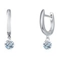 thumbnail image 4 of Lafonn Lassaire In Motion Sterling Silver Platinum Plated Lassire Simulated Diamond Earrings (1 CTTW), 4 of 5