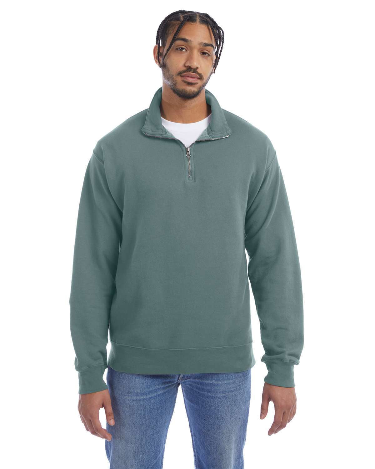 ComfortWash by Hanes GDH425 Garment-Dyed Quarter-Zip Sweatshirt