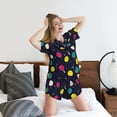 thumbnail image 5 of KLL Colorful Ping Pong Rackets Print Pajama Set for Women Short Sleeve Sleepwear Pjs Soft 2 Piece Lounge Sleepwear Sets-X-Large, 5 of 6