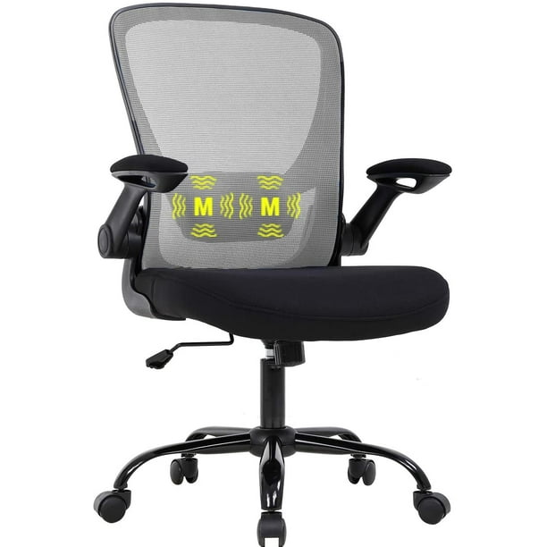 Office Chair Desk Computer Swivel Rolling Massage Nbsp Task With Lumbar Support Flip Up Arms Adjustable Mesh Ergonomic For S Grey Com Office Chair Desk Computer, Computer Chair With Arms