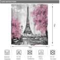 thumbnail image 5 of Paris Eiffel Tower Shower Curtain for Bathroom Decor 72Wx72H Inch Vintage French Landscape Scenery Romantic Oil Painting for Women Couple Pink Fabric Waterproof 12 Pack Hooks WW-PAVT, 5 of 6