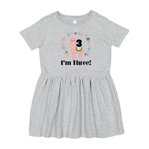 Inktastic 3rd Birthday Llama for Girl Girls Toddler Dress