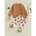 thumbnail image 5 of Elippeo Toddler Boys Christmas Outfits 6M 12M 18M 24M 3Y Gingerbread Man Print Long Sleeve Sweatshirts and Long Pants 2Pcs Fall Clothes Set, 5 of 10
