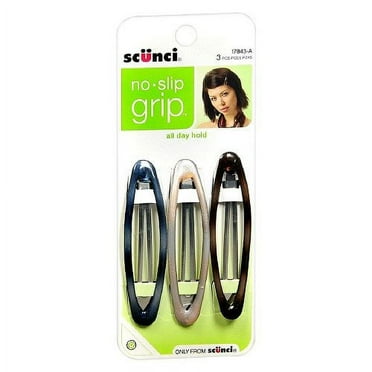 Scunci No-slip Grip Oval Snap Clips, 8cm, 9-Count