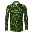 thumbnail image 4 of XDZJLR Dress Shirts For Men Sparkly Glitter Sequin Print Shirt Long Sleeve Casual Button Down Festival Celebration For Disco Party Nightclub Prom L, 4 of 4