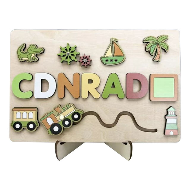 Name Puzzle For Kids Personalized Baby Gifts With Engraved Text On Back