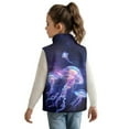 thumbnail image 2 of Xixirimido Jellyfish Galaxy Pattern Girls Boys Zippered Vest Warm Soft Fleece Vest for Kids Sleeveless Stand Collar Jacket with Pockets Fall Winter Outerwear for 2T, 2 of 7