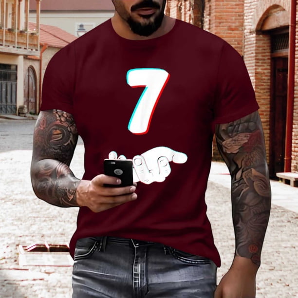 Tops para hombre, blusas y camisas de manga corta con cuello redondo para hombre, jersey informal con cuello redondo estampado para hombre, pantalones cortos deportivos para fitness, blusa de poliéste