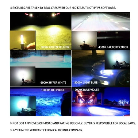 

55W AC W/O CANBUS H4 9003 Hi/Lo Beams 3000K HID Xenon Light Kit w/ Slim Ballasts