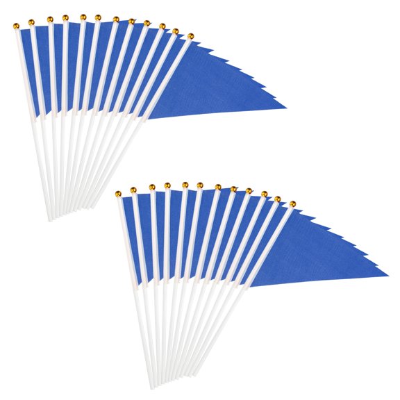 Uxcell 25 Pcs 8x3 inch Mini Pennant Flags for DIY Graffiti Dark Blue