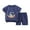 Dark Blue, variant on Qingpeng Big Boys Girls Summer Cute Pajama Sets Soft Comfy Sleepwear