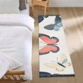 thumbnail image 3 of Yayeee Runner Rug for Bedroom 2'x6' Machine Washable Hallway Non Slip Mat, Beige Butterflies, 3 of 8
