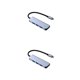 thumbnail image 4 of Tholdsy Estación de acoplamiento de múltiples puertos USB Hub, carcasa de aleación de aluminio, divisor portátil, adaptador de disco en U, Gris Tipo-c 2Conjunto, 4 of 6