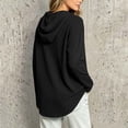 thumbnail image 6 of CQONEPT Waffle Knit Hoodies for Women Lightweight Comfy Pullover Tops Drawstring Long Sleeve Loose Fall Fashion Sweatshirts Blouse Black XL, 6 of 7