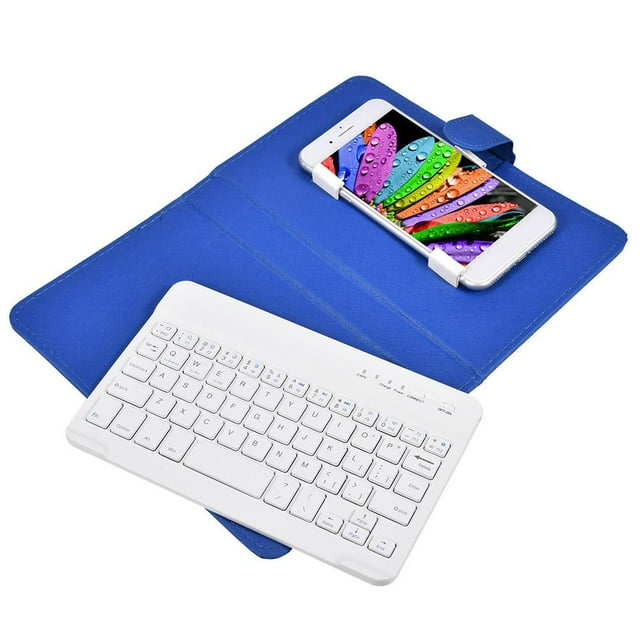 Greensen Étui à Rabat Clavier Bluetooth Universel Sans Fil avec Support pour Téléphones iOS/ Android, Clavier Bluetooth pour Téléphone, Support de Clavier Bluetooth Universel