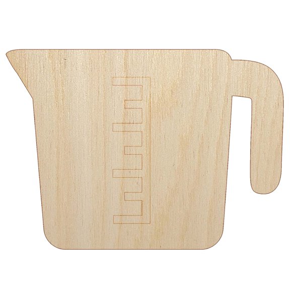 Measuring Cup Baking Cooking Wood Shape Unfinished Piece Cutout Craft DIY Projects - 4.70 Inch Size - 1/8 Inch Thick