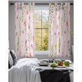 thumbnail image 3 of Pink Spring Floral Sheer Curtains 54 Inch Length 2 Panels Set for Living Room/Bedroom, Flowers Botanical Elegant Pastoral Kitchen Curtains Grommet Semi-Sheer Curtains Window Treatments 42"x54"x2, 3 of 7