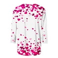 thumbnail image 5 of Valentine Top, Womens Heart T Shirt, 3/4 Sleeve Tee for Women Women's Fashion Tees Casual Crewneck 3/4 Sleeved Loose T Shirt Ladies Tops Blouse Shirts, 5 of 5