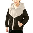 thumbnail image 2 of vokkrv Boys Girls Spring Fall Color Block Zip Up Hooded Jacket, Lightweight Wind Resistant Casual Outerwear, Fashion Daily Outdoor Coat for Kids Army Green 3-4 Years, 2 of 7