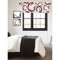 thumbnail image 3 of Kitchen Valances for Window, Abstract Red Gray Circle Light Filtering Rod Pocket Valance Curtain, Retro Geometric Texture Short Curtains Window Topper for Bedroom Bathroom Living Room 42x18in, 3 of 9
