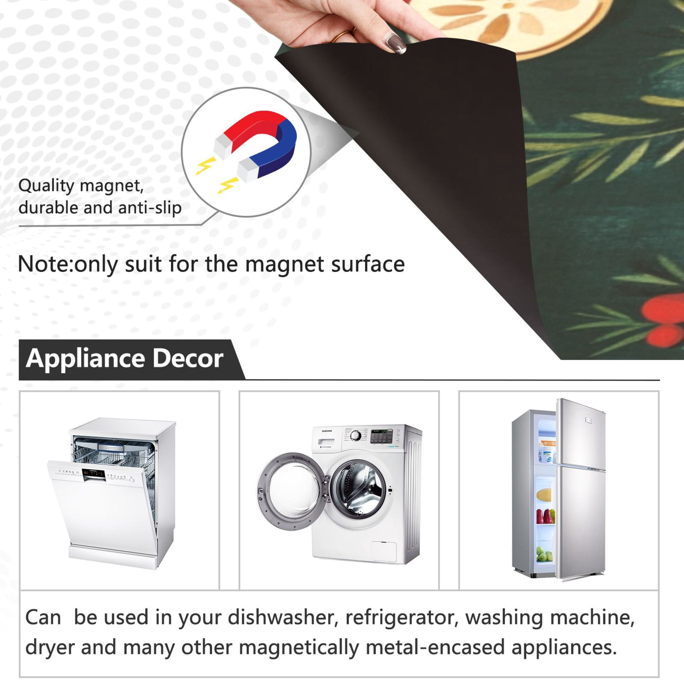 Dishwasher Magnetic Sticker 23x26 Inch Refrigerator Magnetic Sticker Washing Machine Magnetic Sticker Kitchen Panel Magnetic Sticker Home Decor Cute Christmas Decorations